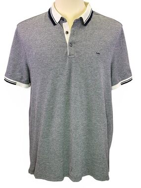 Michael Kors Men's Grey Collared Polo Short Sleeve Shirt Size XL